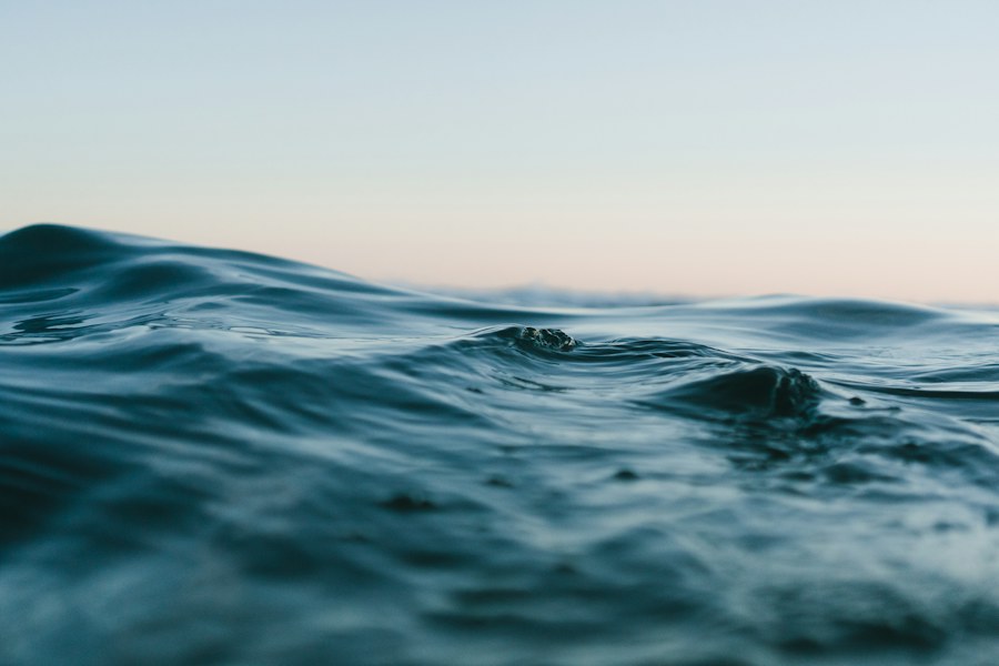 Waves moving across the ocean